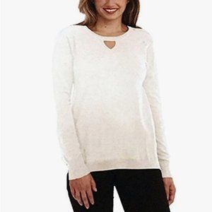 One A Women's Long Sleeve Keyhole Blouse Top